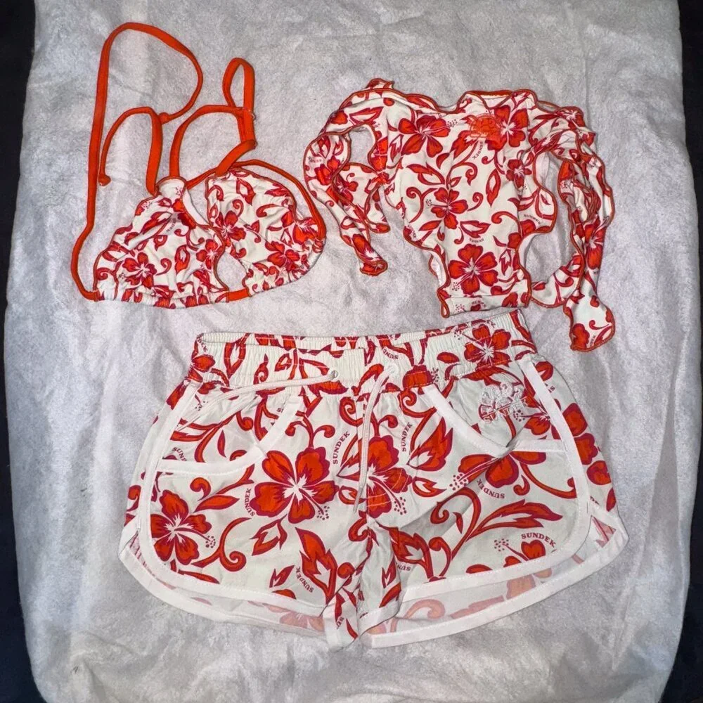 Sundek Girl Bikini Set and matching swim shorts NWOT